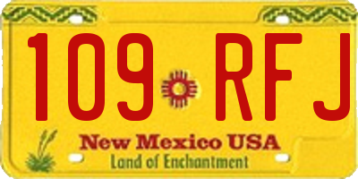 NM license plate 109RFJ