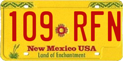 NM license plate 109RFN