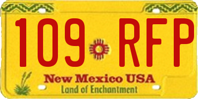 NM license plate 109RFP
