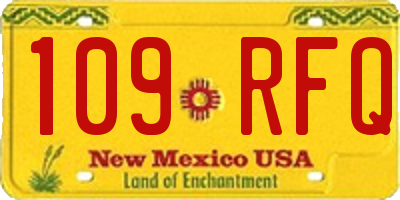 NM license plate 109RFQ