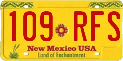NM license plate 109RFS