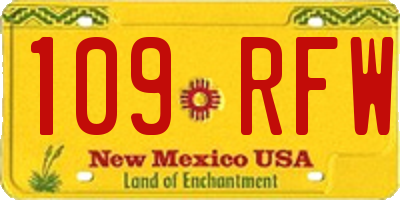 NM license plate 109RFW