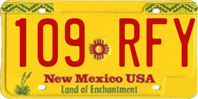 NM license plate 109RFY