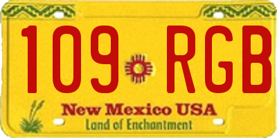 NM license plate 109RGB