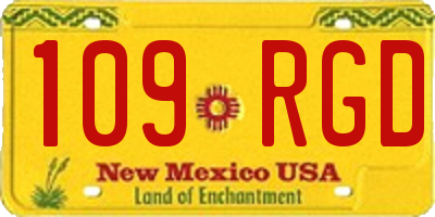 NM license plate 109RGD