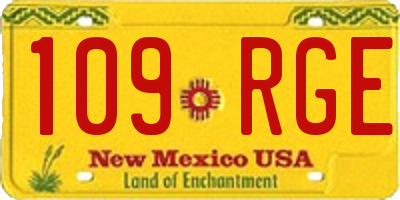 NM license plate 109RGE