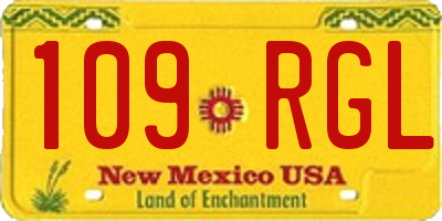 NM license plate 109RGL