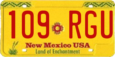 NM license plate 109RGU