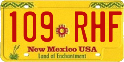 NM license plate 109RHF