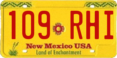 NM license plate 109RHI