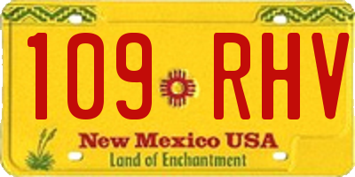 NM license plate 109RHV