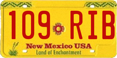 NM license plate 109RIB