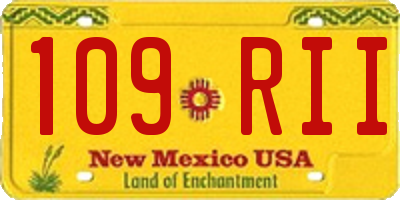 NM license plate 109RII