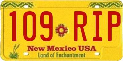 NM license plate 109RIP