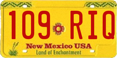 NM license plate 109RIQ