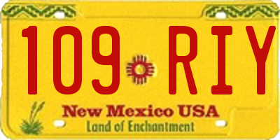 NM license plate 109RIY