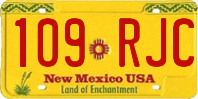 NM license plate 109RJC