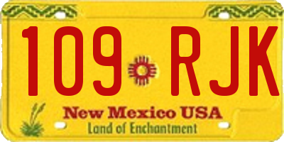 NM license plate 109RJK