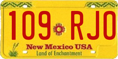 NM license plate 109RJO