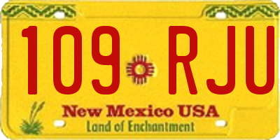 NM license plate 109RJU