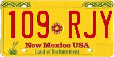NM license plate 109RJY