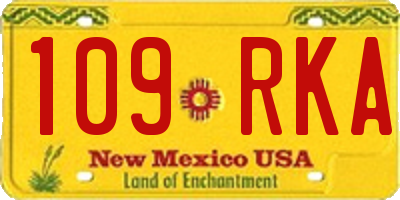 NM license plate 109RKA