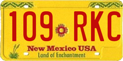 NM license plate 109RKC