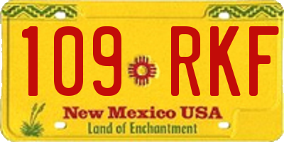 NM license plate 109RKF