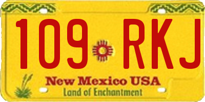 NM license plate 109RKJ