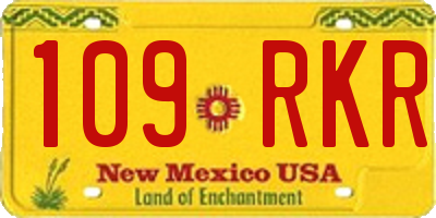 NM license plate 109RKR