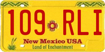 NM license plate 109RLI