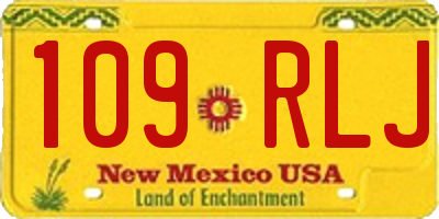 NM license plate 109RLJ