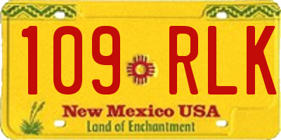 NM license plate 109RLK