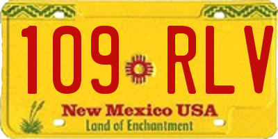 NM license plate 109RLV