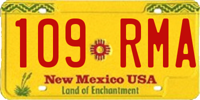 NM license plate 109RMA