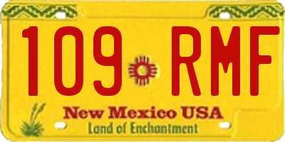 NM license plate 109RMF