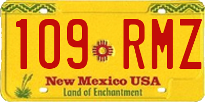 NM license plate 109RMZ