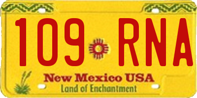 NM license plate 109RNA