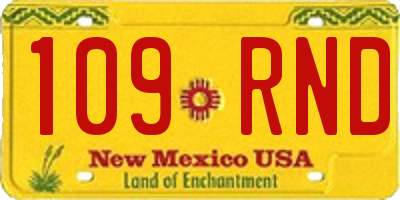 NM license plate 109RND
