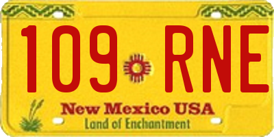 NM license plate 109RNE