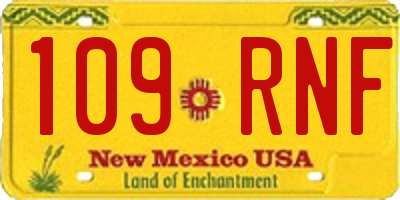 NM license plate 109RNF