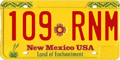 NM license plate 109RNM