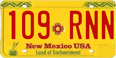 NM license plate 109RNN