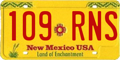 NM license plate 109RNS