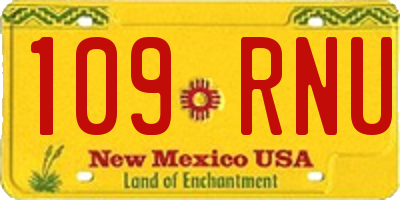 NM license plate 109RNU