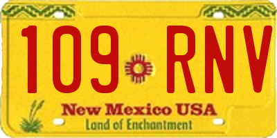 NM license plate 109RNV
