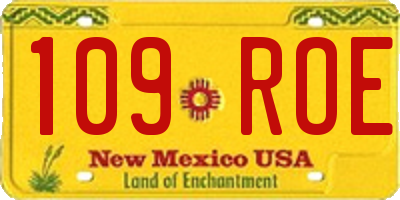 NM license plate 109ROE