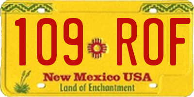 NM license plate 109ROF