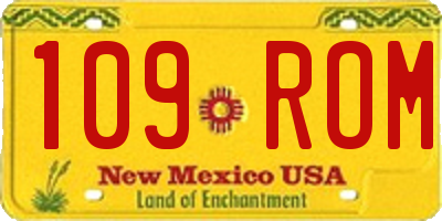 NM license plate 109ROM
