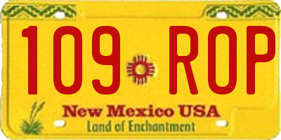 NM license plate 109ROP